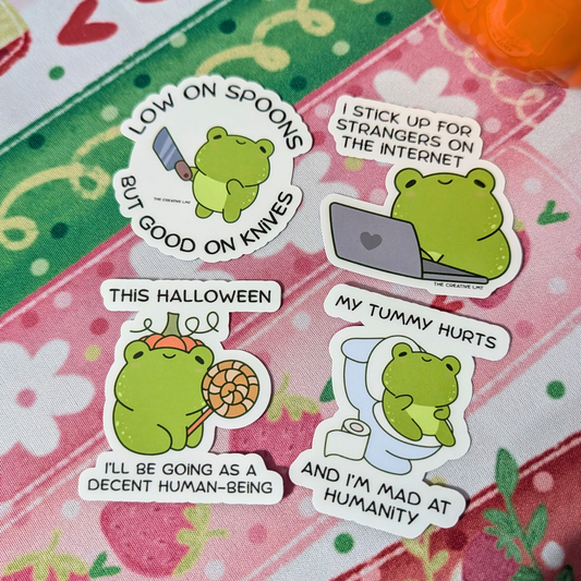 Sassy Frog Sticker Set & Keychain