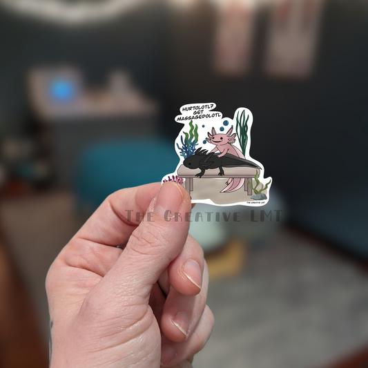 Axolotl Massage Therapy | Cute Vinyl Sticker