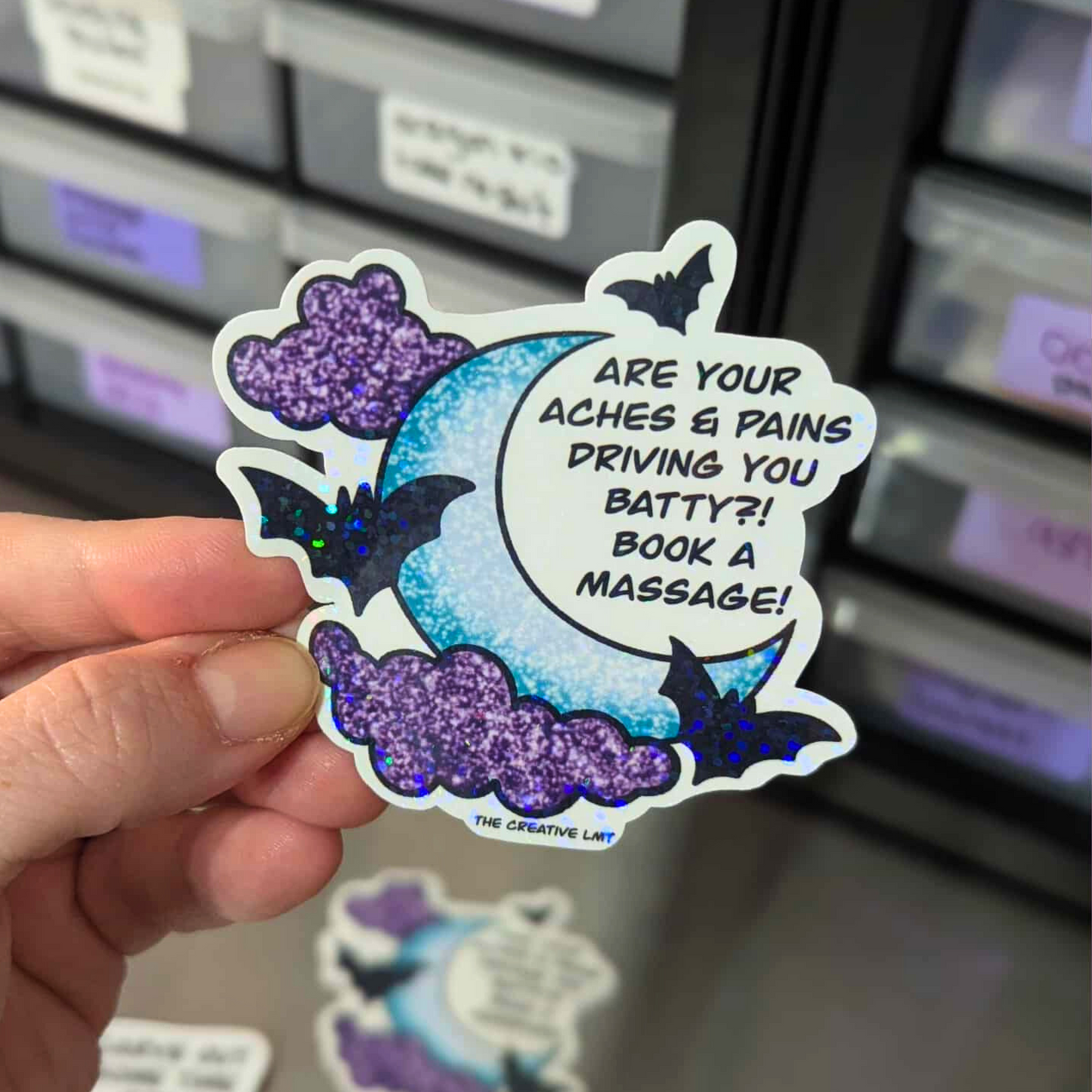 Driving You Batty Massage Therapy Vinyl Sticker