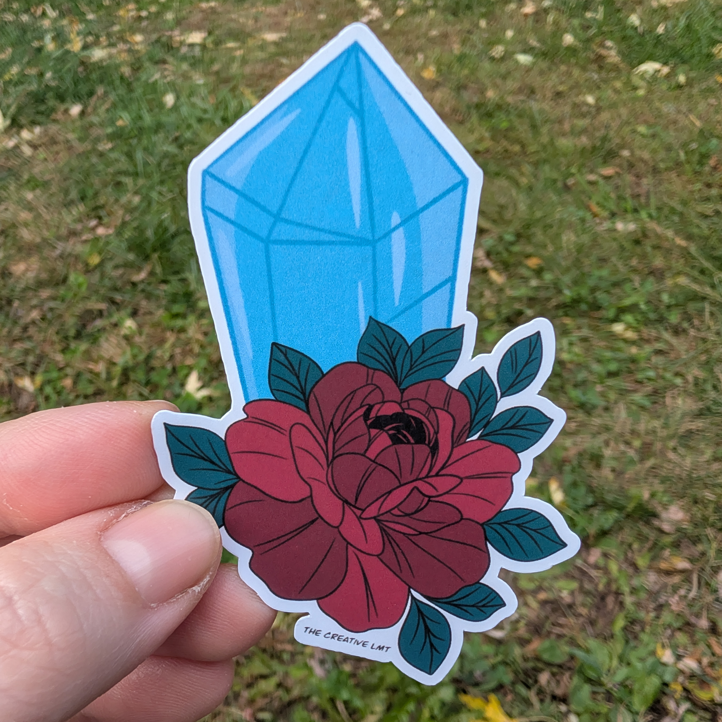Floral Crystal Vinyl Sticker