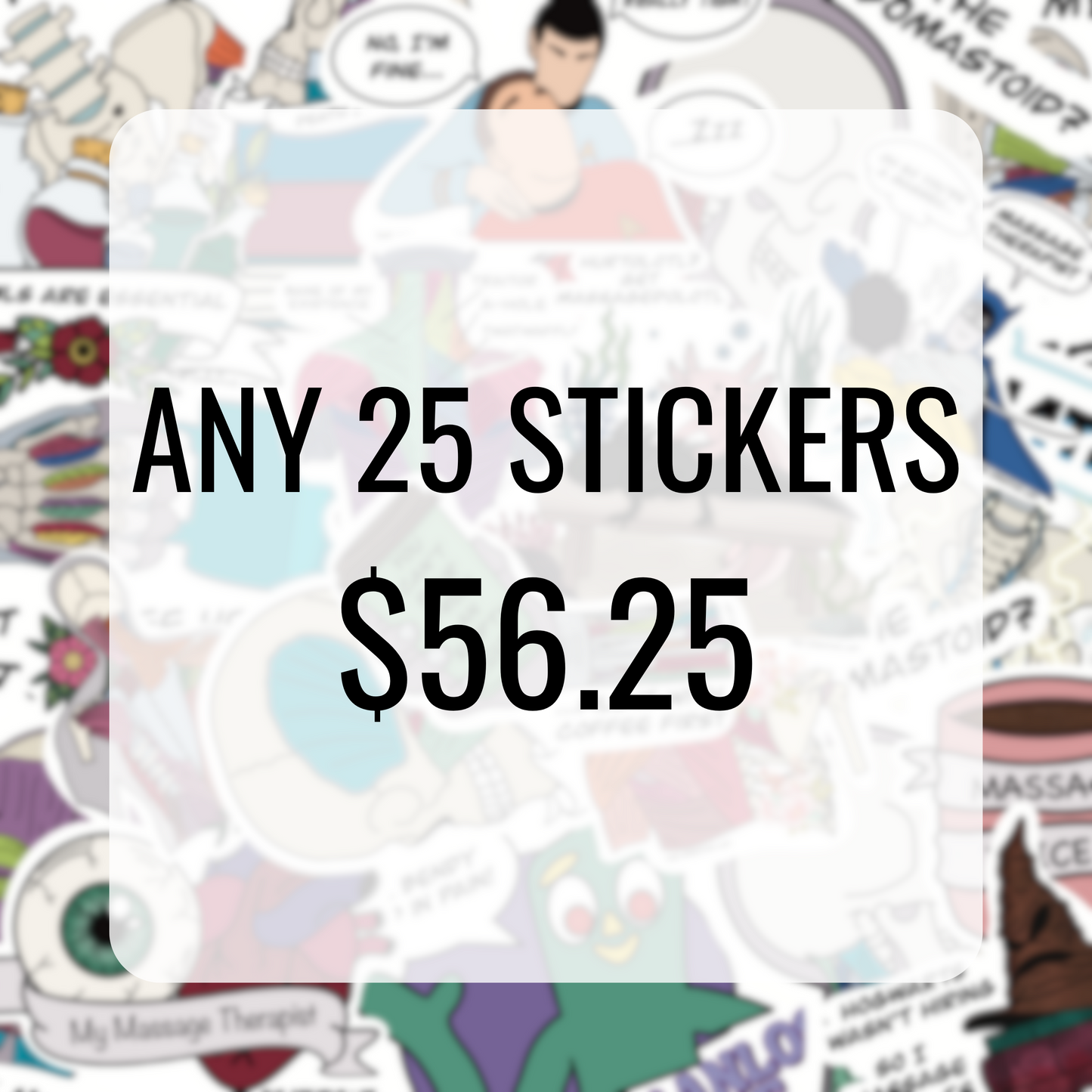 Choose Any 25 Single Stickers | Sticker Bundle | Assorted Stickers