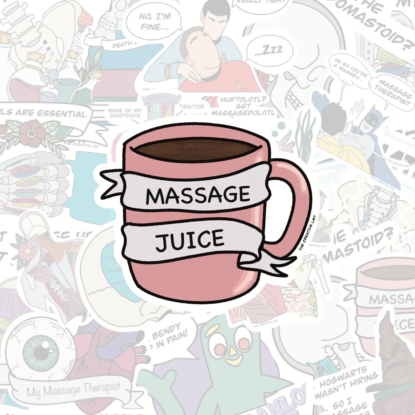 Massage Juice Coffee Cup | Funny Vinyl Sticker