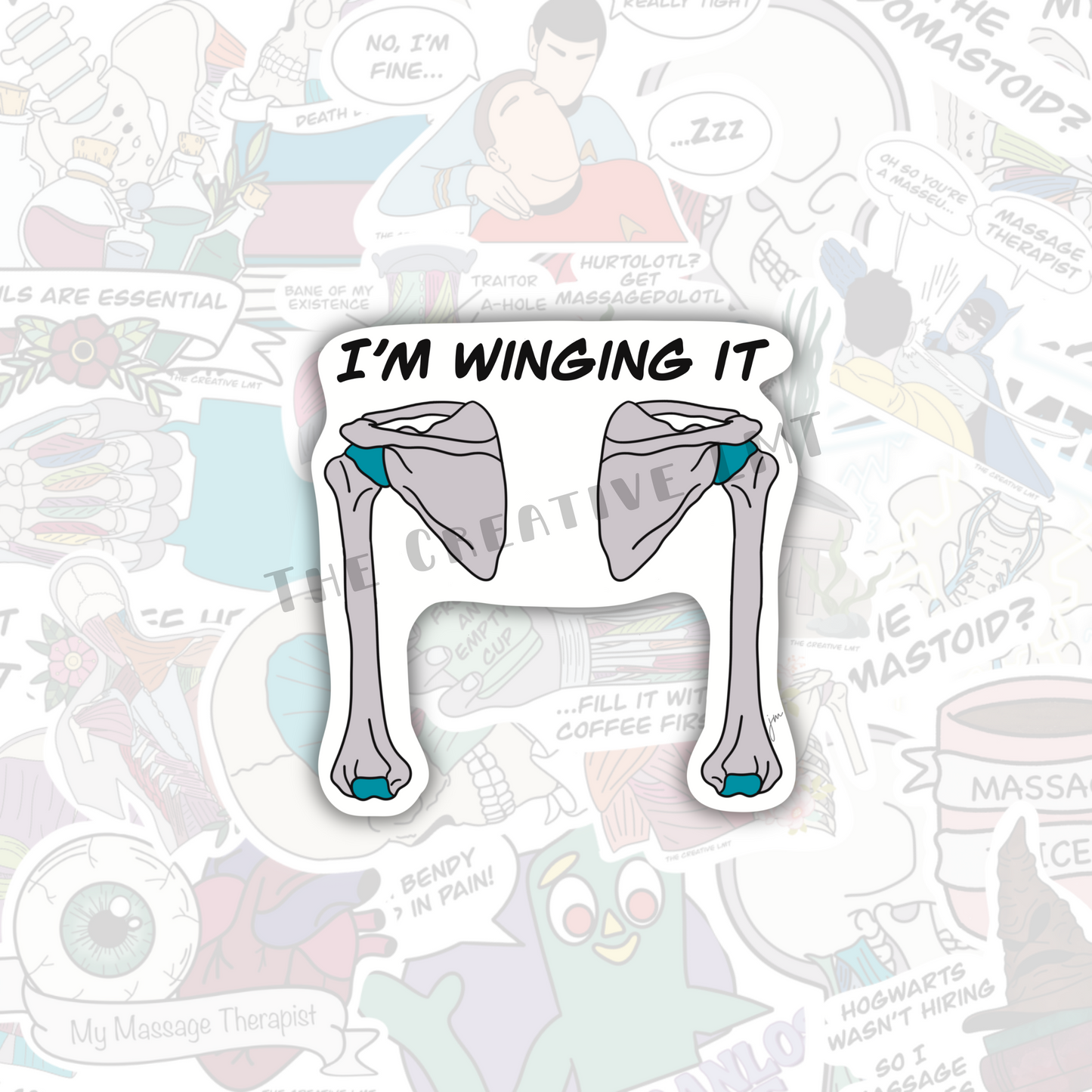 I'm Winging It | Funny Anatomy Vinyl Sticker