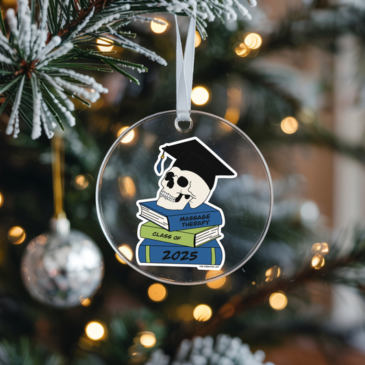 Massage Therapy Graduate | Custom Colors & Year | 4 Inch Clear Acrylic Ornament
