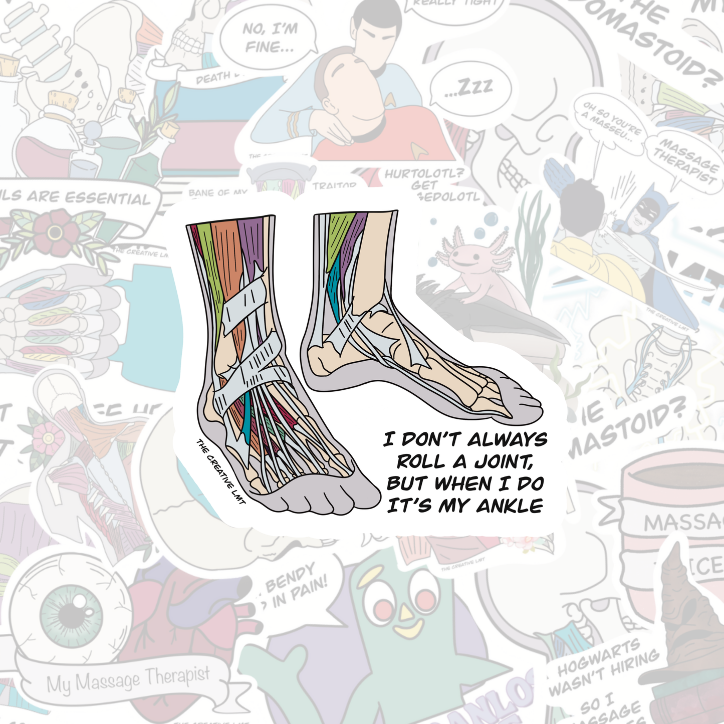 Ankle Roll A Joint | Funny Anatomy Vinyl Sticker