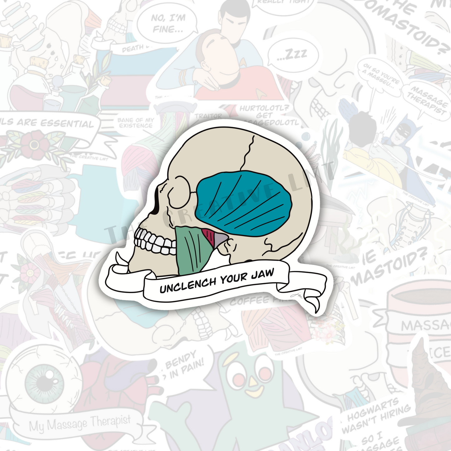 Unclench Your Jaw | Anatomy Vinyl Sticker