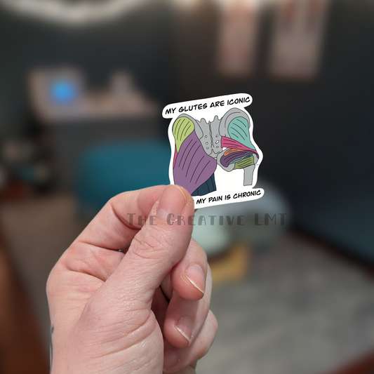 Glutes Are Iconic | Funny Anatomy Vinyl Sticker