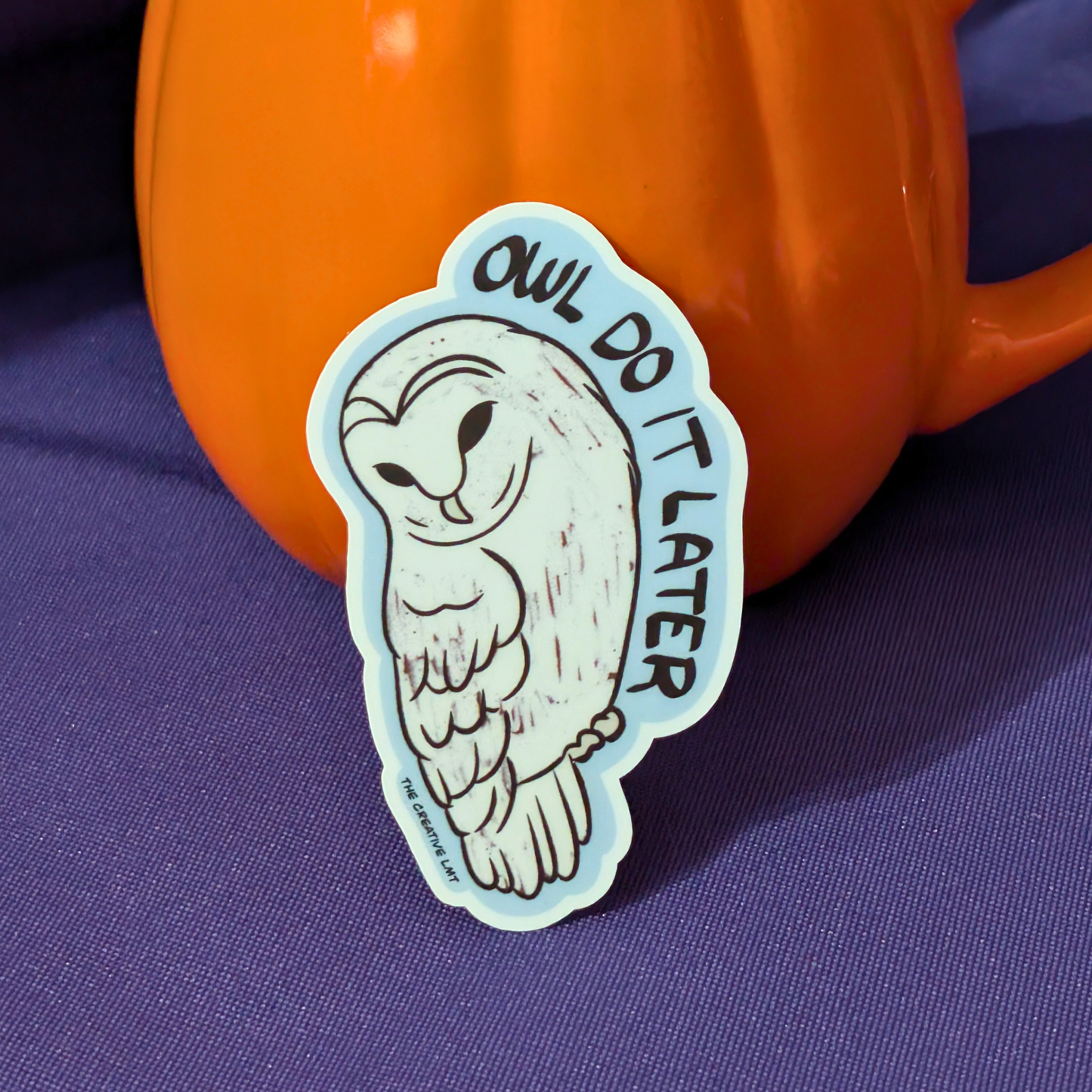 Owl Do It Later Vinyl Sticker