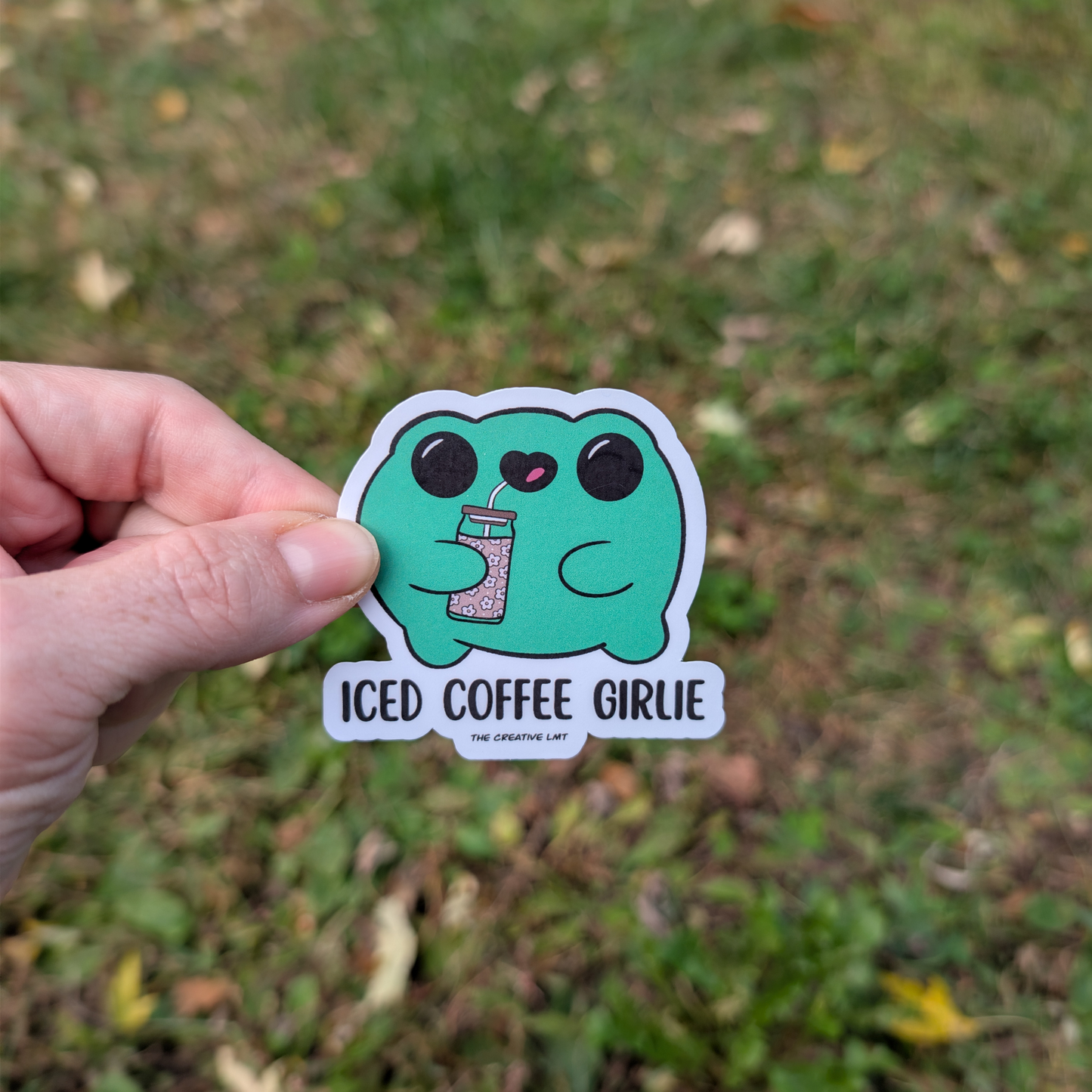Froggie Iced Coffee Girlie Vinyl Sticker