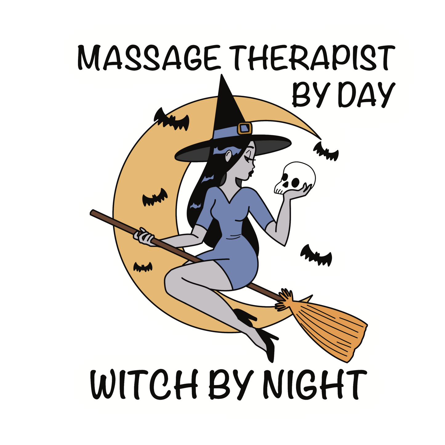 Massage Therapist by Day Witch by Night | Halloween Vinyl Sticker