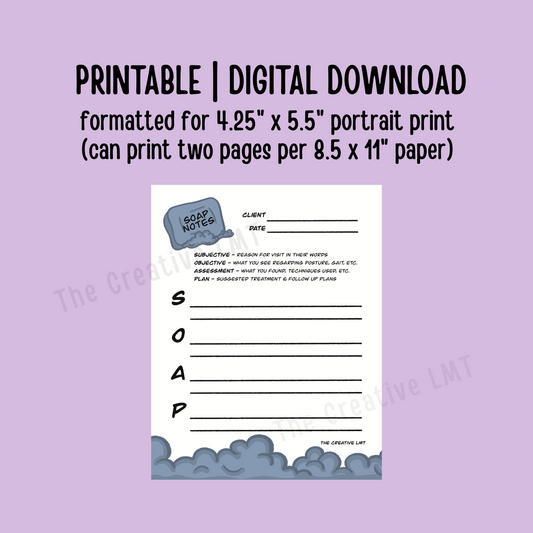 Soap Notes | Printable