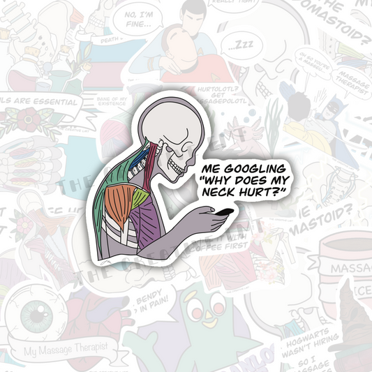 Google Neck | Funny Anatomy Vinyl Sticker
