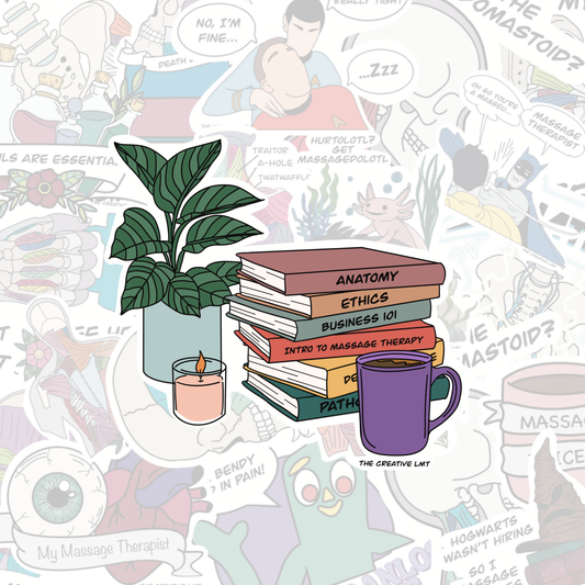 Mug and Books | Vinyl Sticker