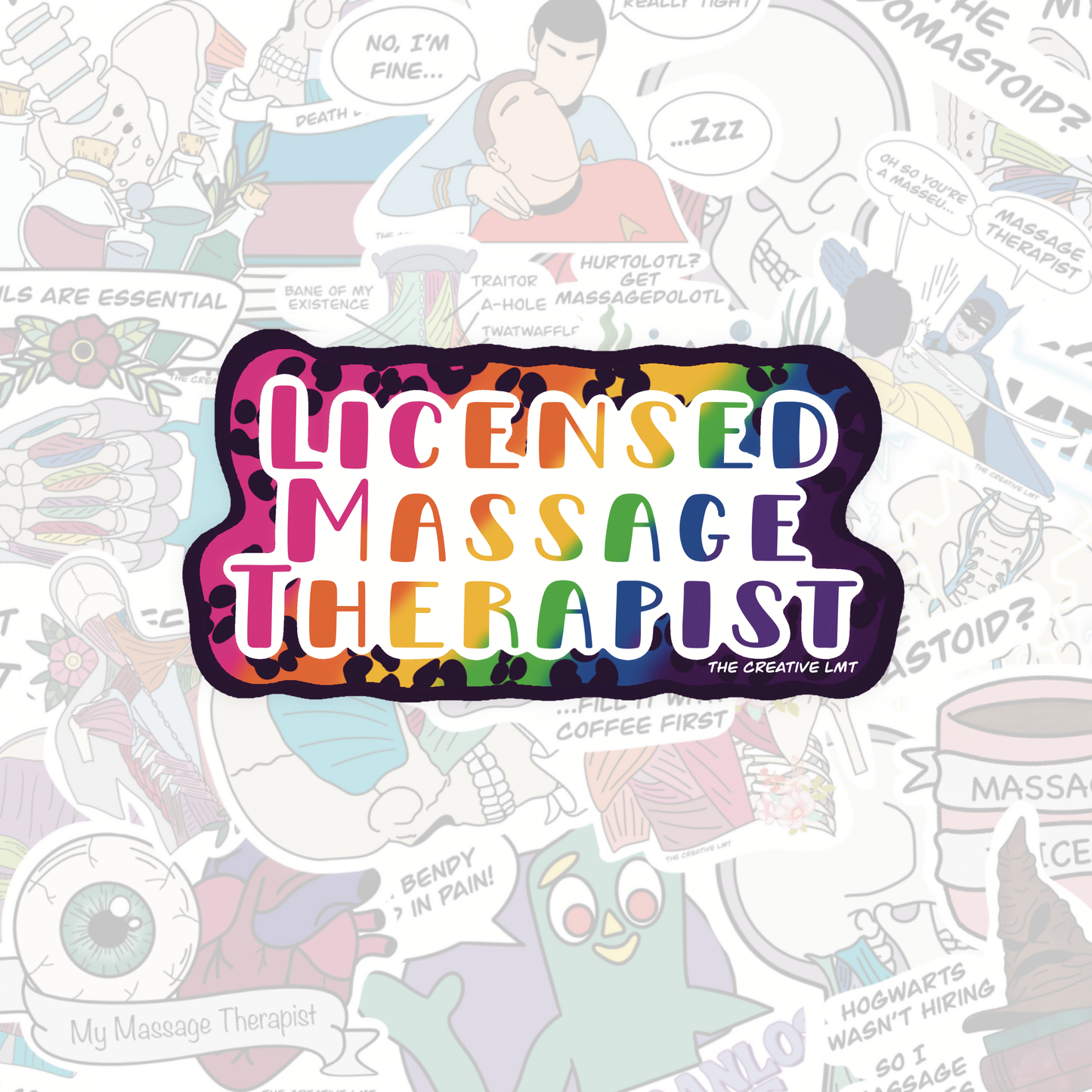 Colorful LMT | Massage Therapy Vinyl Sticker