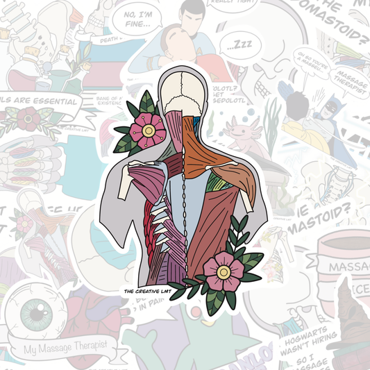 Tattoo Floral Back View | Anatomy Vinyl Sticker