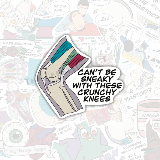 Crunchy Knees | Funny Anatomy Vinyl Sticker