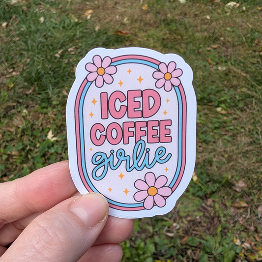 Iced Coffee Girlie Vinyl Sticker