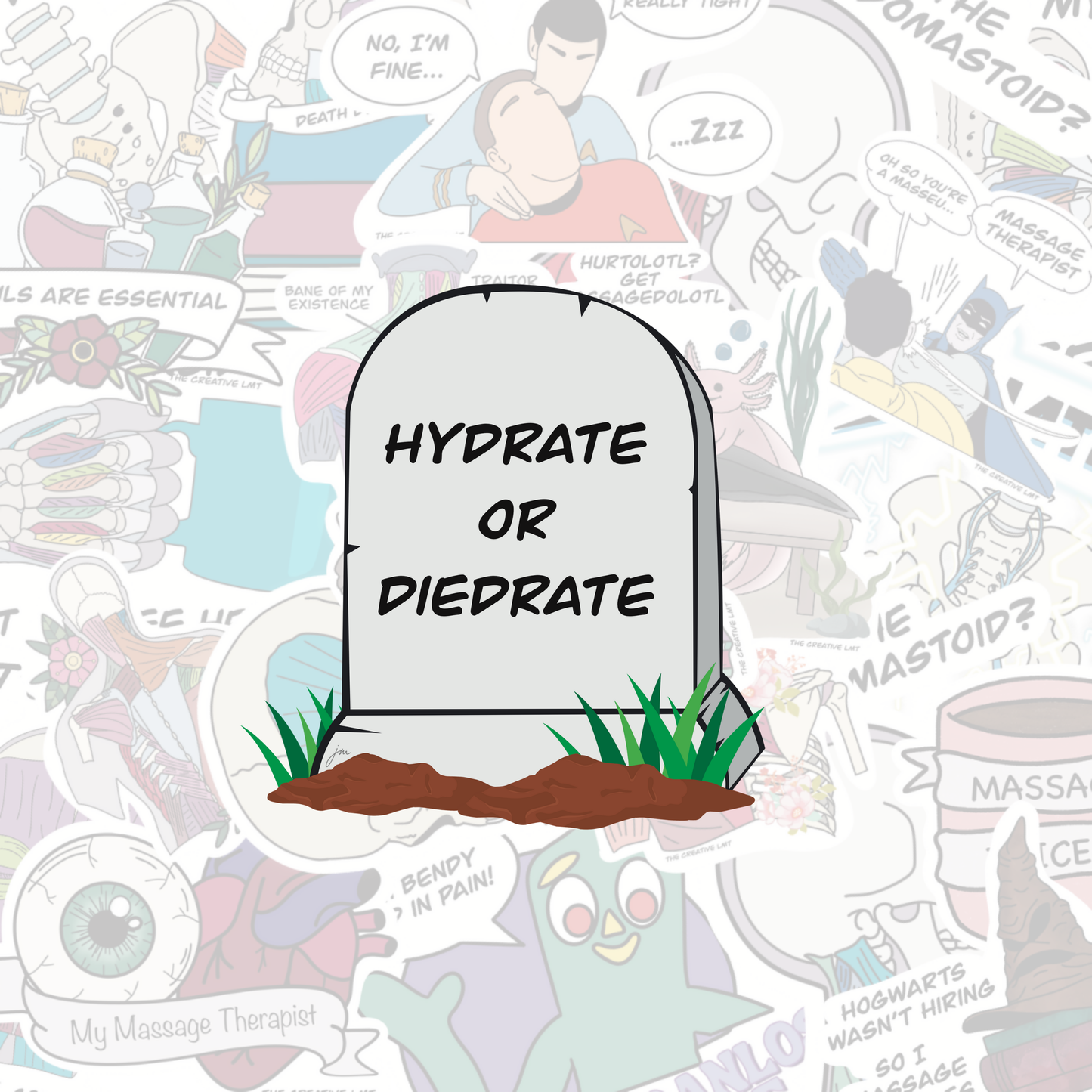 Hydrate or Diedrate Tombstone | Funny Vinyl Sticker