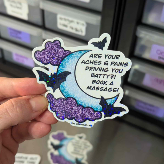 Driving You Batty Massage Therapy Vinyl Sticker
