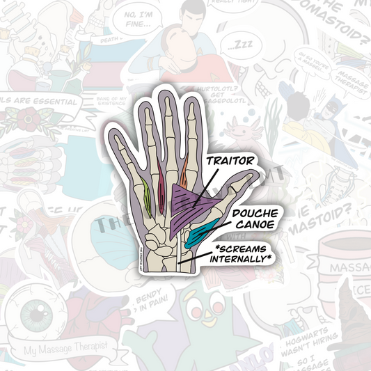 Traitor Hand | Funny Anatomy Vinyl Sticker