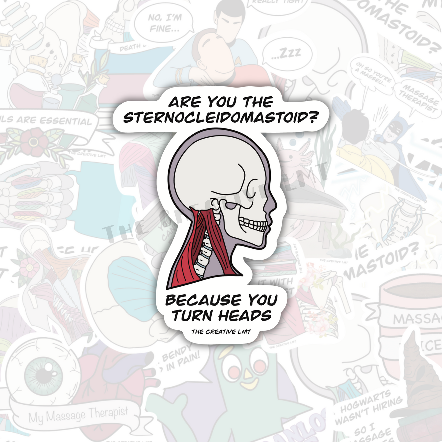 SCM Turn Heads | Funny Anatomy Vinyl Sticker
