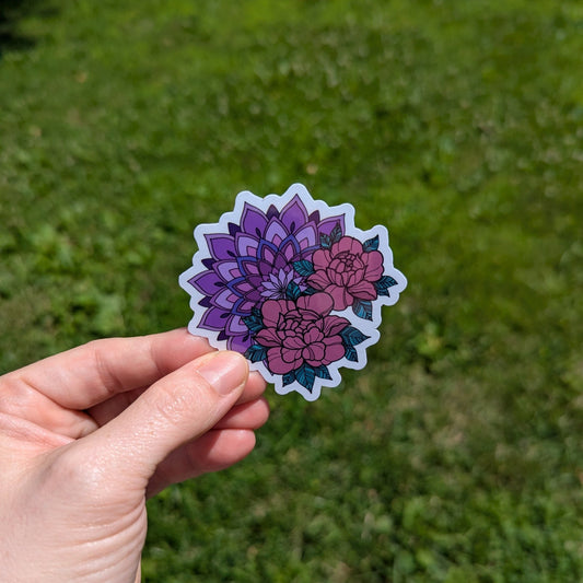 Mandala with Flowers | Vinyl Sticker