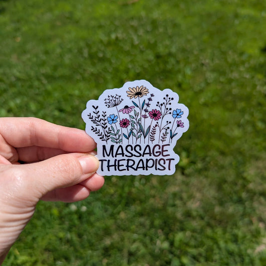 Massage Therapist Wild Flowers | Vinyl Sticker