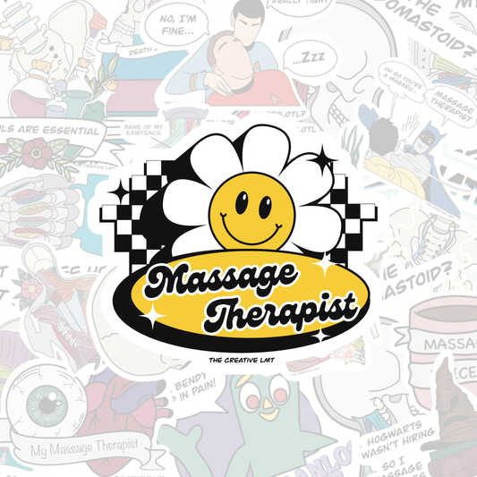 Retro Flower Massage Therapist | Vinyl Sticker