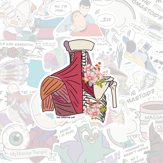 Fall Floral Back View | Vinyl Anatomy Sticker