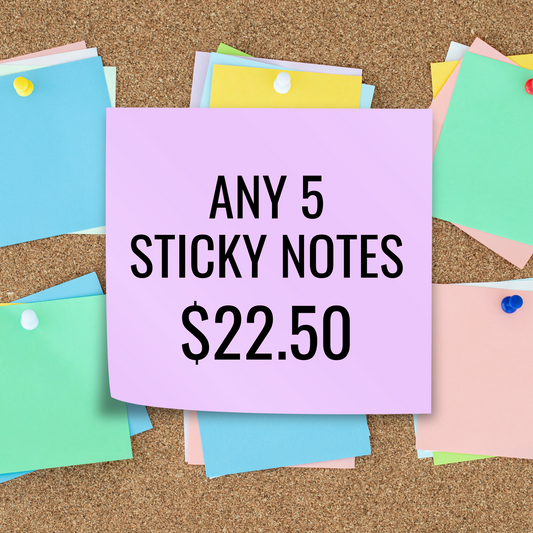 Choose Any 5 Sticky Notes | Pick Your Own Sticky Note Bundle | Assorted Sticky Notes