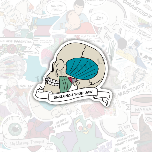 Unclench Your Jaw | Anatomy Vinyl Sticker