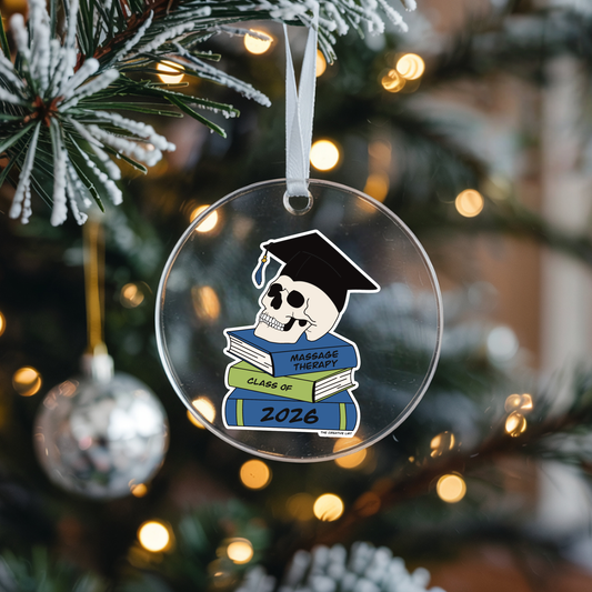 Massage Therapy Graduate | Custom Colors & Year | 4 Inch Clear Acrylic Ornament