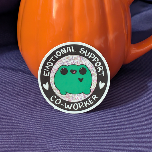 Emotional Support Co-Worker Vinyl Sticker