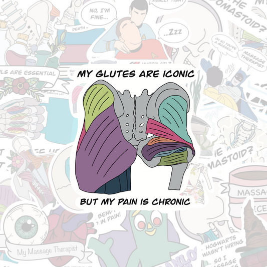Glutes Are Iconic | Funny Anatomy Vinyl Sticker