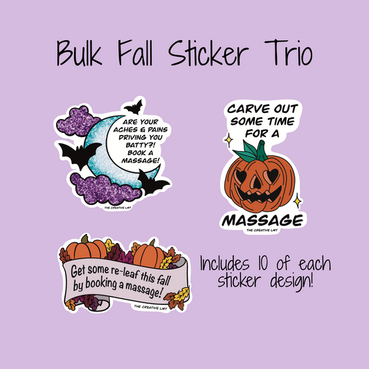 Bulk Fall Sticker Trio - 30 Stickers for $45