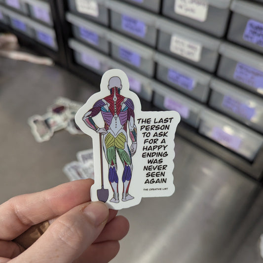 Never Seen Again | Funny Anatomy Vinyl Sticker